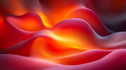 Obraz premium Abstract Red Orange Gradient Flowing Landscape