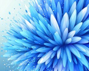 Abstract Blue Flower Burst