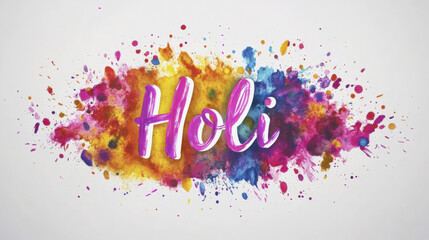 Obraz premium vibrant Holi banner featuring colorful splash of paint, celebrating joy and festivity