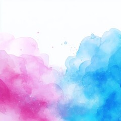 Abstract Watercolor Background Pink and Blue