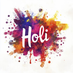 Vibrant Holi celebration with colorful splashes and dynamic hues