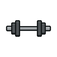 Barbell Sport Icon showcases a bold and powerful style, ideal for highlighting athletic training, strength building, or sports-related branding