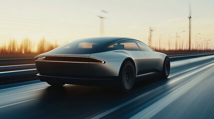 Luxury cars driving fast on the road