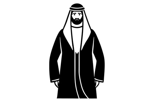 recommend clip art: Traditional Arab Man Silhouette Portrait