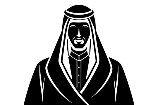 recommend clip art: Traditional Arab Man Silhouette Portrait
