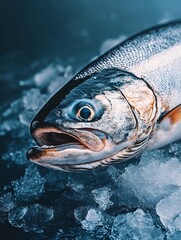 Freshly Caught Trout on Ice