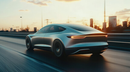 Luxury cars driving fast on the road