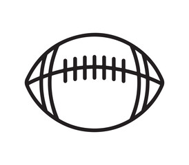 American football outline icon vector on white background