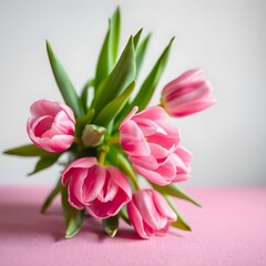 Fototapeta premium Vibrant Pink Tulip Bouquet