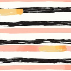 Obraz premium Abstract Pink, Black, and Gold Brush Strokes Stripes