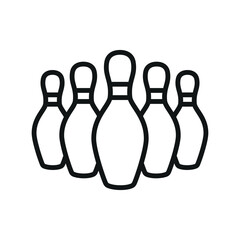 Fototapeta premium Bowling Pin Icon features a classic and dynamic design, perfect for representing bowling alleys, sports centers, or recreational activities