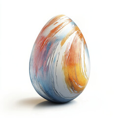Colorful watercolor Easter egg with unique design on white background