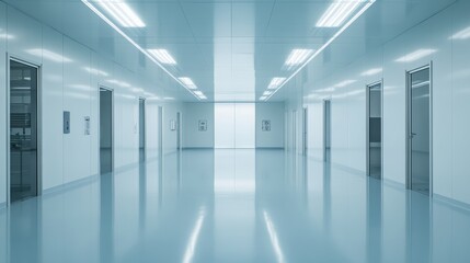 A cleanroom environment for pharmaceutical manufacturing, emphasizing precision and sterility