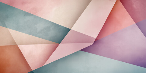 A dynamic composition of abstract geometric shapes in pastel shades with minimalist appeal