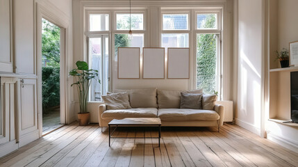 Modern minimalist living room and furniture sofa