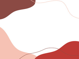 バレンタインカラーな流体シェイプのフレーム背景