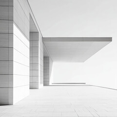 Obraz premium Modern Minimalist Architecture White Building Exterior Design
