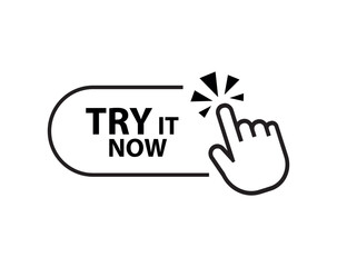 try it now sign on white background	