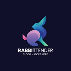 Rabbit Gradient Colorful Logo