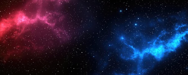 Obraz premium Starry abstract background concept. Stunning cosmic nebula with vibrant red and blue colors in a starry background.