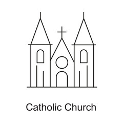 Catholic Church Icon. Vector Icon Design