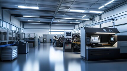 Modern Interior of a High-Tech Metalworking Shop
