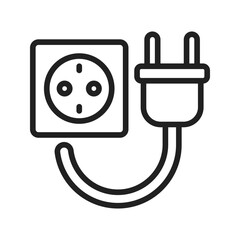 Wall Plug icon vector image. Suitable for mobile apps, web apps and print media.