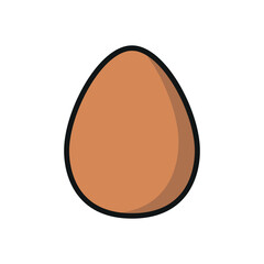 Egg Food Icon features a simple and wholesome design, perfect for representing breakfast menus, healthy eating, or farm-fresh products