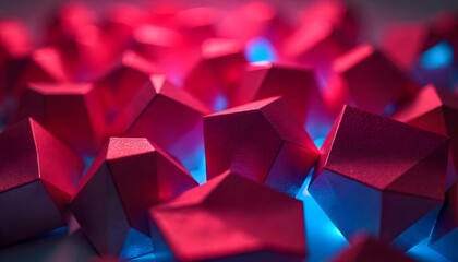 Crimson Geometric Forms: A Vibrant Abstract Composition