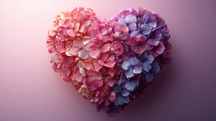 Fototapeta premium heart shape made of colorful flowers creates striking visual