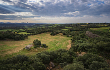 panoramic view of the hermitage San Anton de Lascellas Huesca Spain