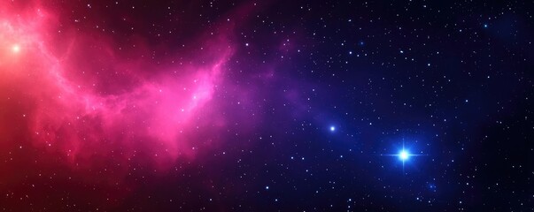 Naklejka premium Starry abstract background concept. A vibrant cosmic expanse showcasing stars and colorful nebulae in deep space.