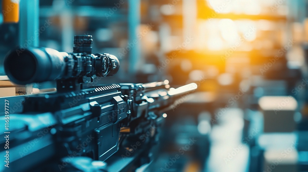 Poster advanced robot arms for automated packaging line in factory setting