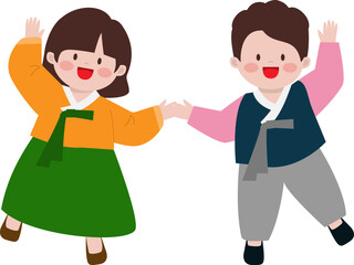 명절 한복 입은 아이들