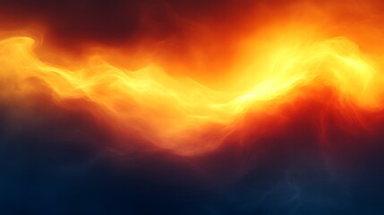 Obraz premium Abstract Fiery Orange and Yellow Swirling Cloudscape