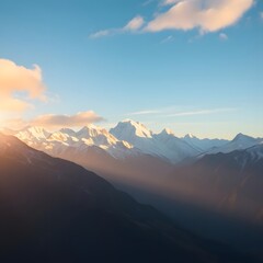 Obraz premium Snow-Capped Mountain Range at Dawn