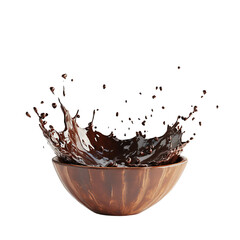 Fototapeta premium a bowl of chocolate is being splashed with a liquid