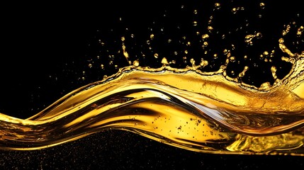 Golden Liquid Splash: Abstract Art of Flowing Gold