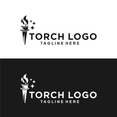Torch logo design vector illustration