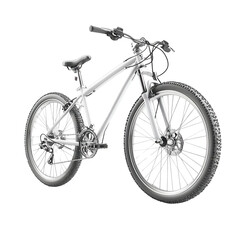 Fototapeta premium Mountain bike in action outdoor trail transparent background adventure environment dynamic viewpoint
