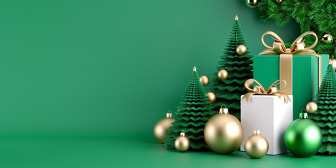 3D Rendering of a Green Background with Paper-Cut Lanterns for St. Patrick's Day, Chinese New Year, and Spring Festival Decor