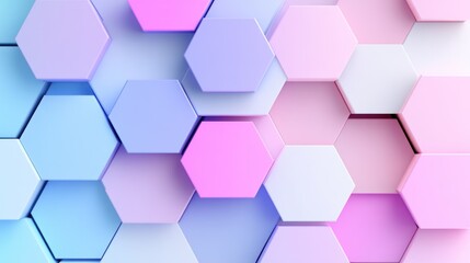 Abstract hexagonal pattern in pastel colors for design purposes.