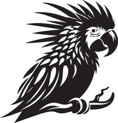 Parrot silhouette isolated on white background. Green parrot icon vector illustration design.