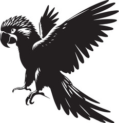 Parrot silhouette isolated on white background. Green parrot icon vector illustration design.