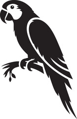 Parrot silhouette isolated on white background. Green parrot icon vector illustration design.