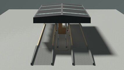 3D illustration of truck weight scale