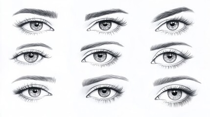 Detailed Artistic Eye Illustrations for Creative Projects