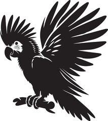 parrot silhouette isolated on white background. Green parrot icon vector illustration design.