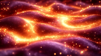 Obraz premium Glittering Waves of Orange and Purple Light