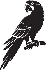 parrot silhouette isolated on white background. Green parrot icon vector illustration design.